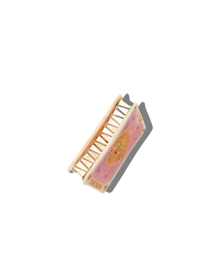 Hand-painted Sun Tarot Card Claw Hair Clip | Eco-Friendly - Black &amp; Beech