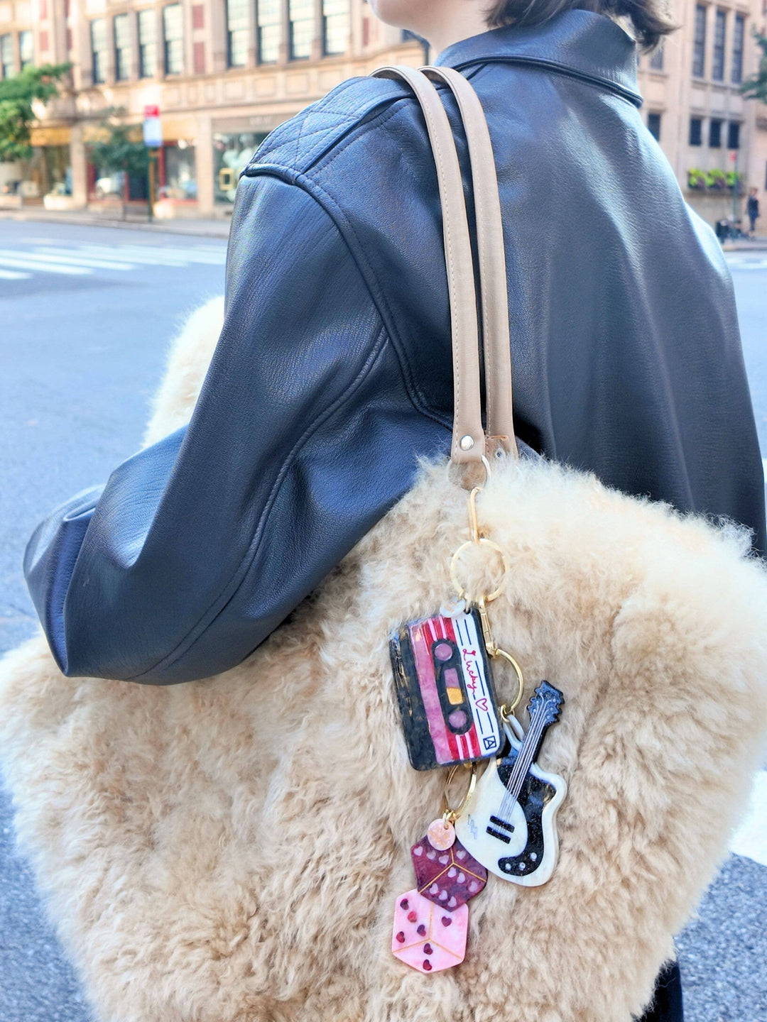 PREORDER - Hand-painted Lucky Cassette Bag Charm + Keychain