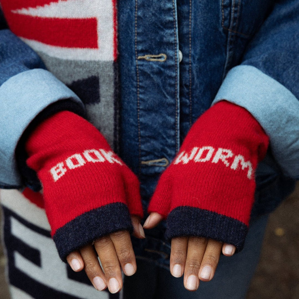 Pre-Order - Book Worm Mittens in Rouge & Clay - Black & Beech