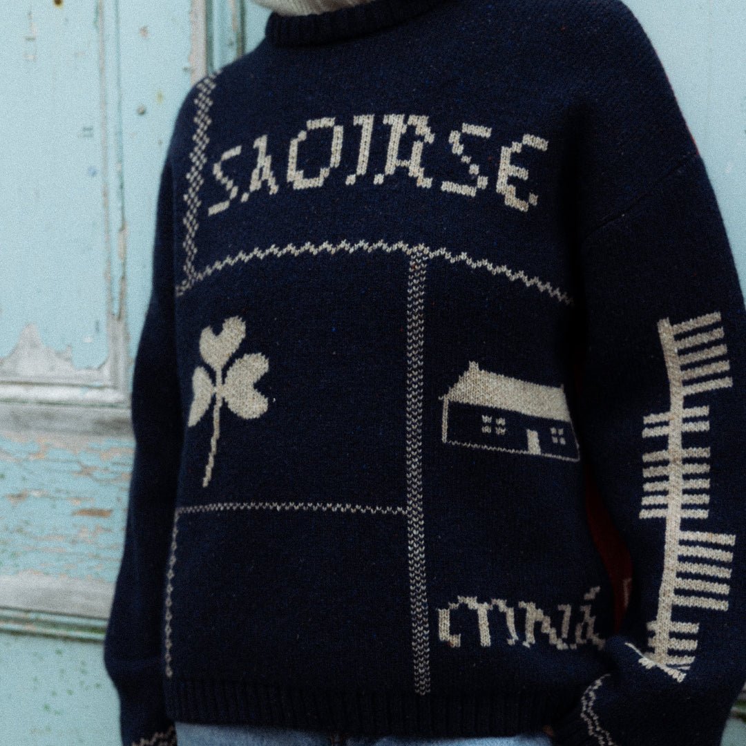 Saoirse Jumper in Atlantic &amp; Rosehip - Black &amp; BeechXS