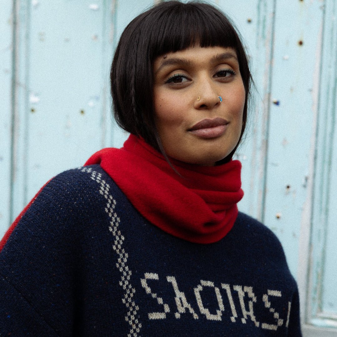 Saoirse Jumper in Atlantic & Rosehip - Black & BeechXS