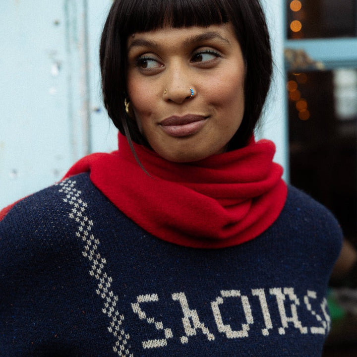 Pre-Order - Triangle Scarf in Rouge - Black &amp; Beech