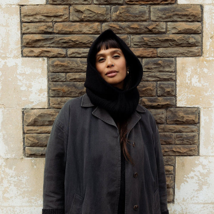 Wick Hood in Black - Black &amp; Beech