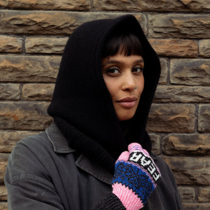 Wick Hood in Black - Black &amp; Beech