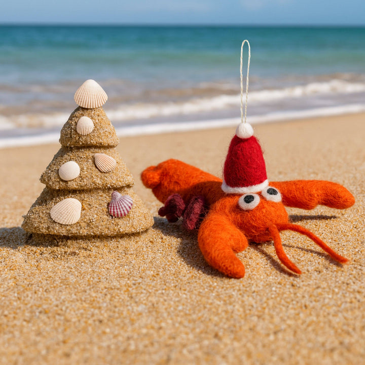 Handmade Felt Biodegradable Festive Lobster Tree Hanging
