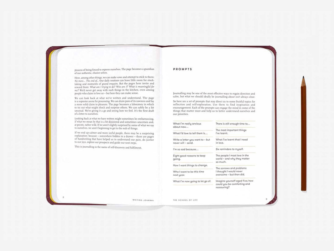 Burgundy Writing Journal, Writing Prompt Guide (new)