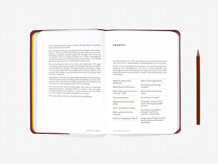 Burgundy Writing Journal, Writing Prompt Guide (new)