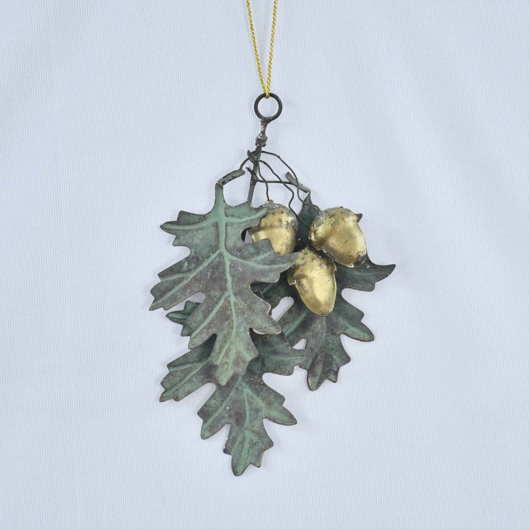 Acorn & Oak Leaf Ornament - Black & Beech