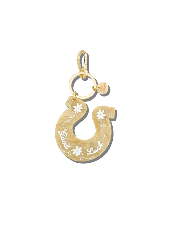 PREORDER - Hand-painted Good Luck Horseshoe Bag Charm + Keychain | Eco-Friendly