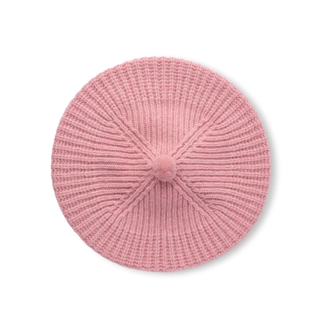 Calamine Ribbed Beret - Black & Beech