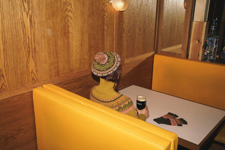 Fairisle Fiadh Funnel Neck Jumper in Gorse