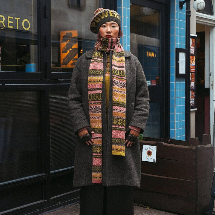 Pre-Order - Fairisle Fiadh Beret Tam in Kelp - Black &amp; Beech