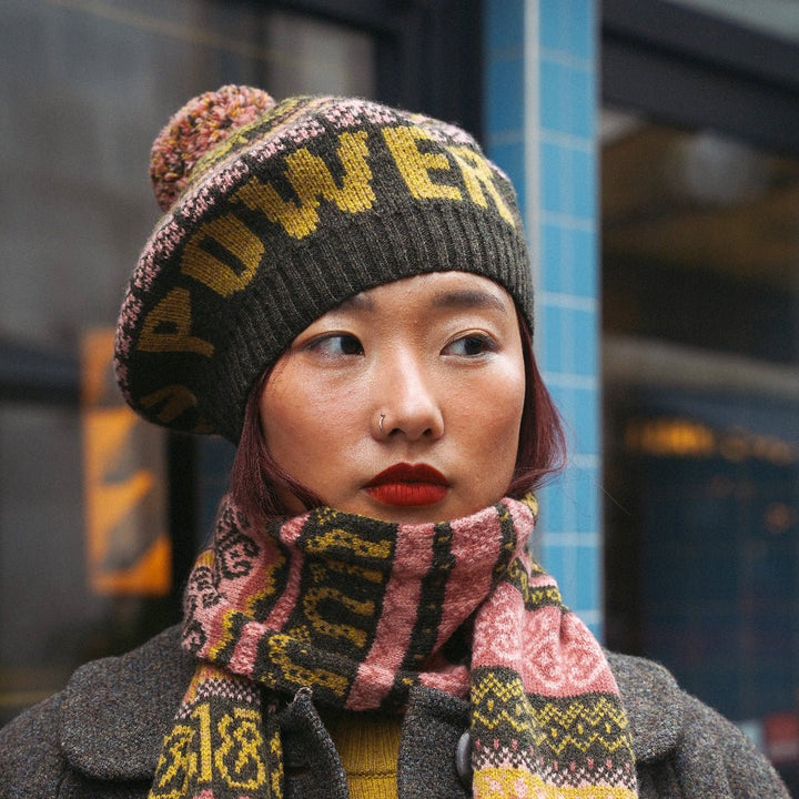 Pre-Order - Fairisle Fiadh Beret Tam in Kelp - Black &amp; Beech