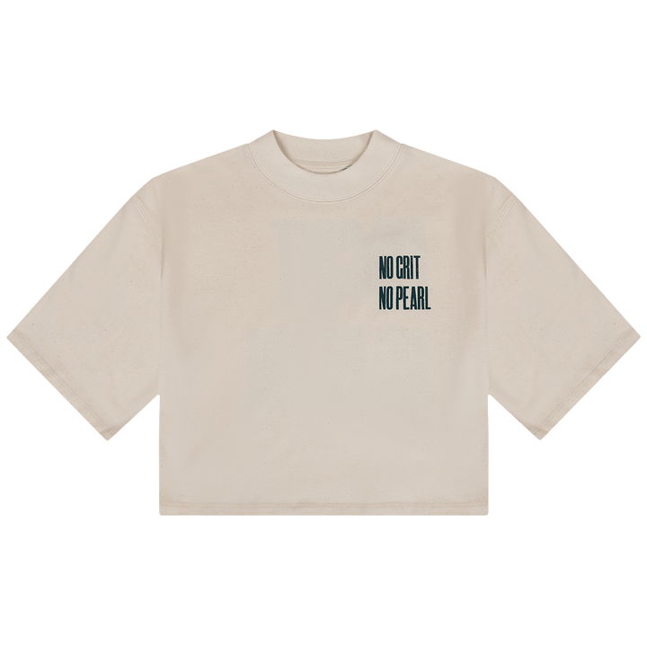 No Grit No Pearl Organic Cotton T-Shirt in Raw Cotton - Black & BeechXS