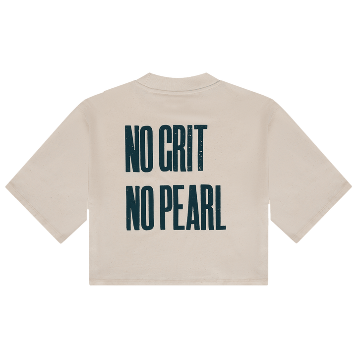 No Grit No Pearl Organic Cotton T-Shirt in Raw Cotton - Black & BeechXS
