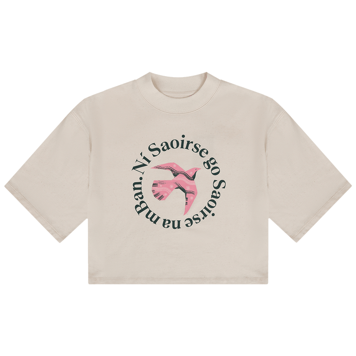 Ní Saoirse go Saoirse na mBan Raw Cotton T Shirt - Black & BeechXS