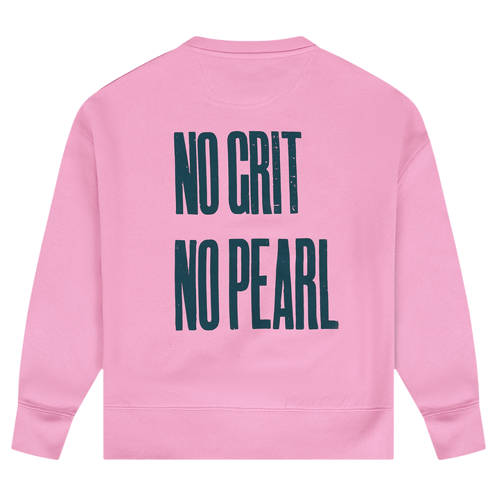 No Grit No Pearl Organic Cotton Sweatshirt in Bubble Pink - Black & BeechS