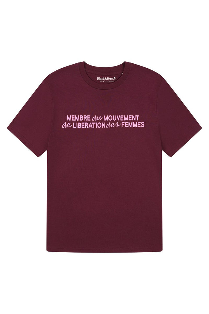 Membre du mouvement de libération des femmes T-Shirt in Deep Plum - Black &amp; BeechXS