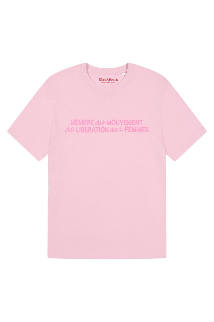Membre du mouvement de libération des femmes T-Shirt in Cotton Pink - Black &amp; BeechXS