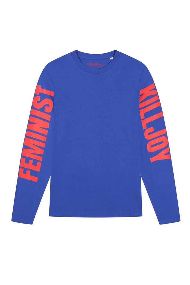 Feminist Killjoy Long Sleeve T-shirt in Worker Blue - Black &amp; BeechXS