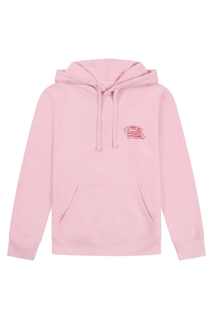 A Mother's Place is in the Resistance Hoodie in Pink - Black & BeechS