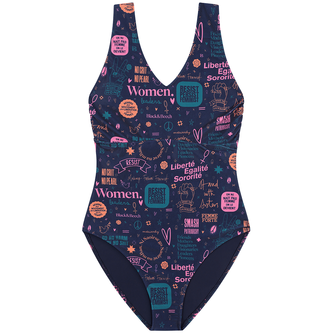 Solas Swimming Costume - Black &amp; Beech1