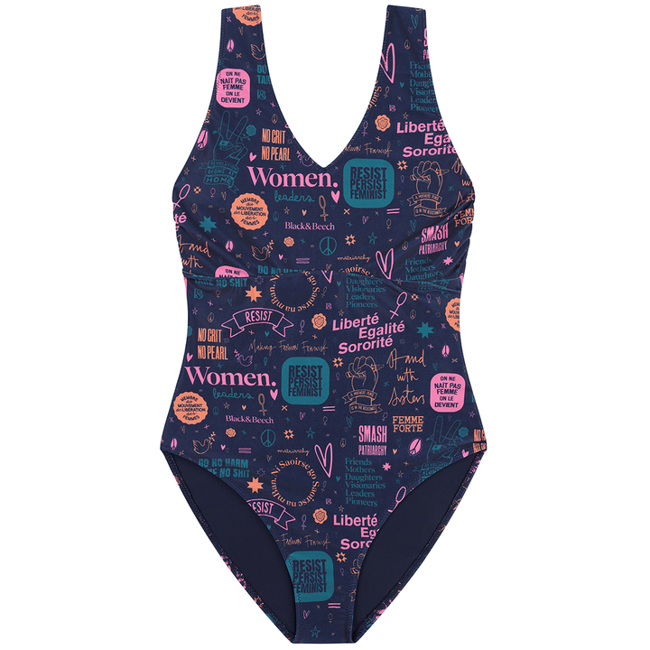 Solas Swimming Costume - Black &amp; Beech1