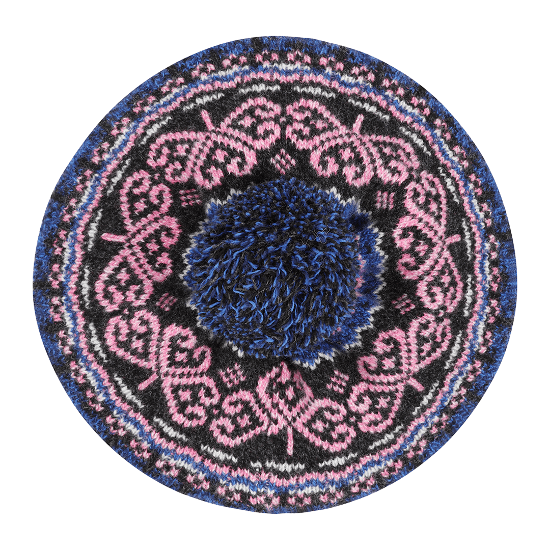 Pre-Order - Fairisle Fiadh Beret Tam in Anthracite - Black & Beech