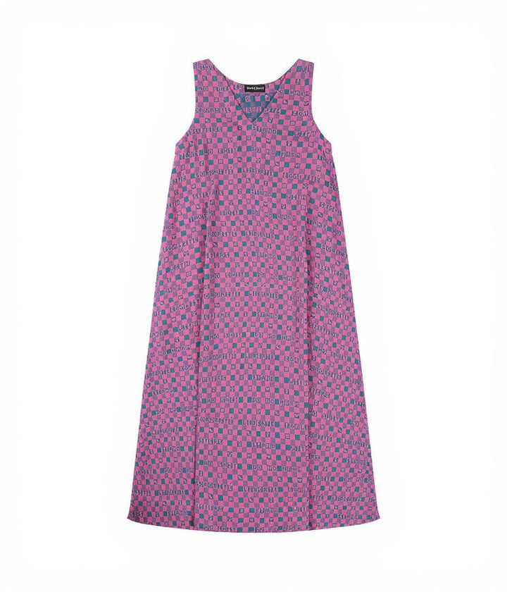 Easy-fit Organic Cotton Summer Dress in Fuchsia &amp; Teal - Black &amp; Beech1