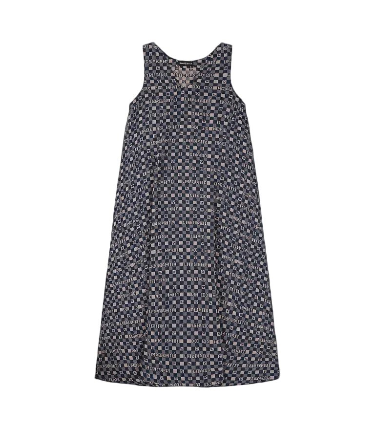 Easy-fit Organic Cotton Summer Dress in Midnight & Putty - Black & Beech1