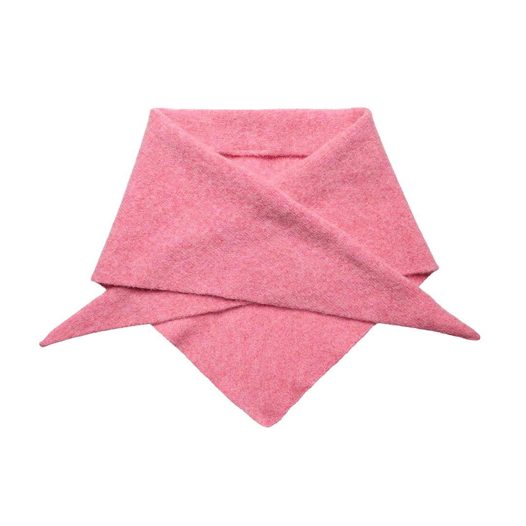 Pre-Order - Triangle Scarf in French Rose - Black & Beech