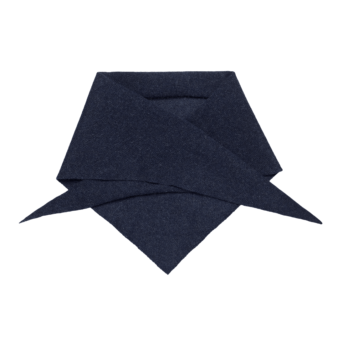 Pre-Order - Triangle Scarf in Prussian Blue - Black & Beech