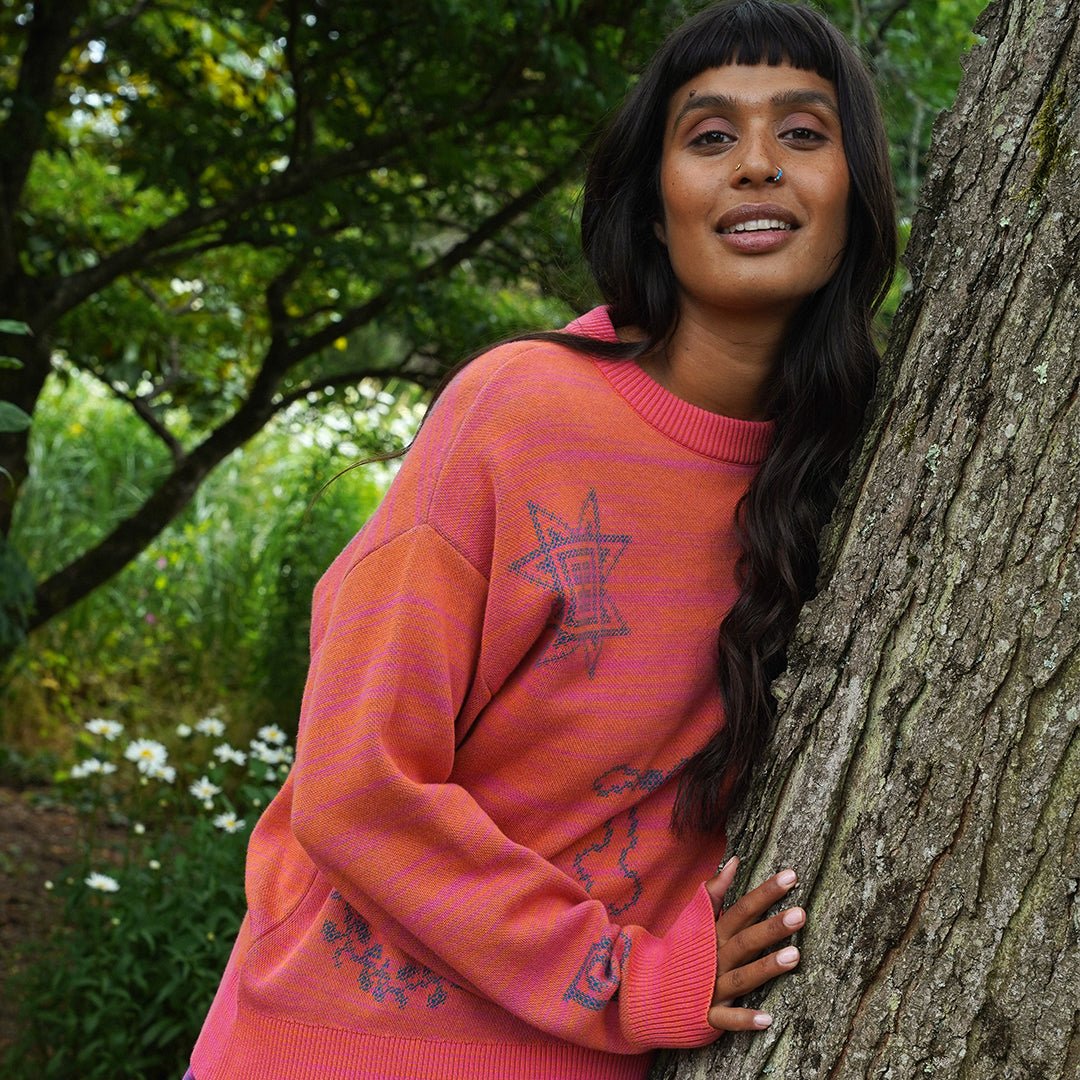 Cross Stitch Jumper in Fruit Salad &amp; Teal - Black &amp; BeechXS