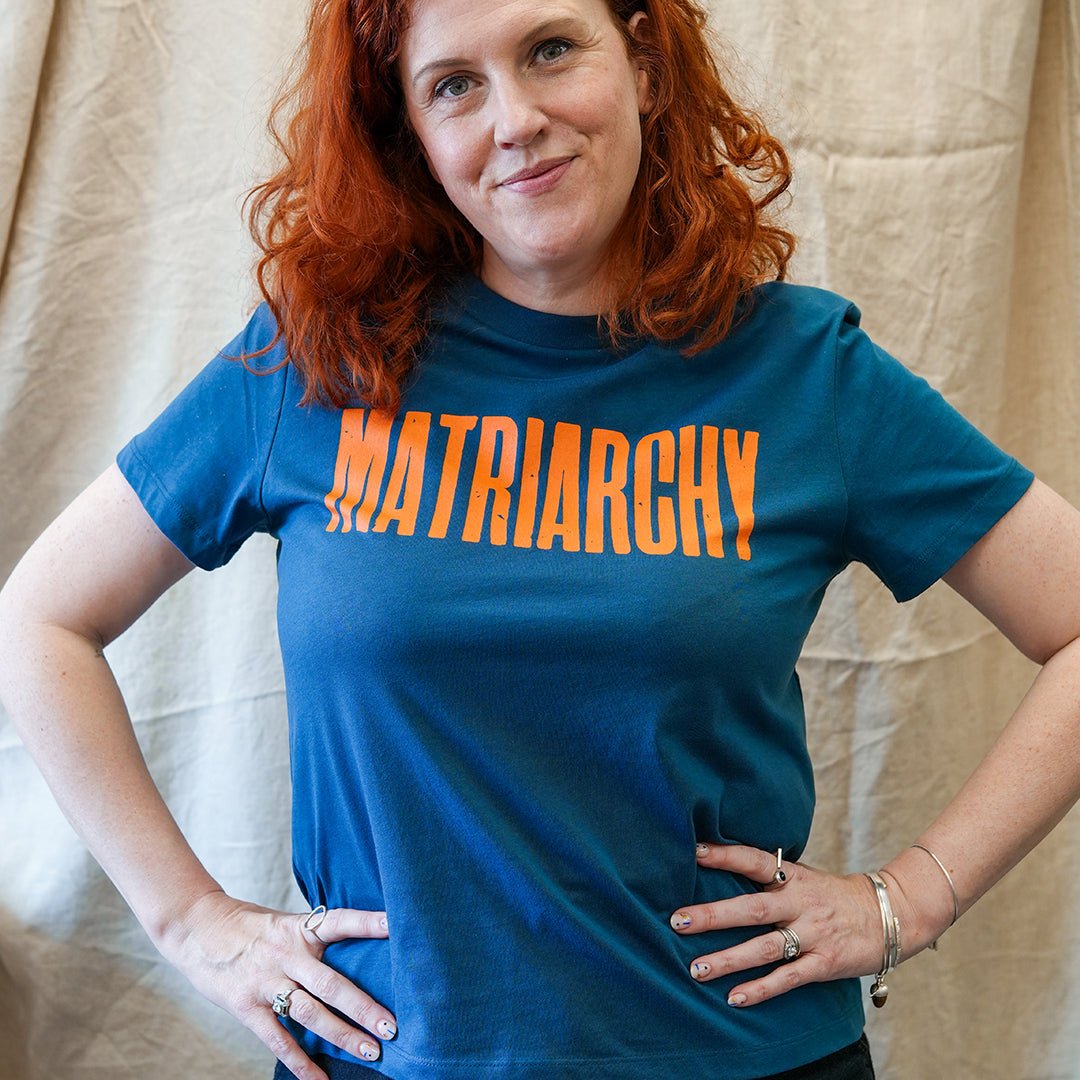 Embrace Matriarchy T-Shirt in Deep Teal - Black & BeechXS