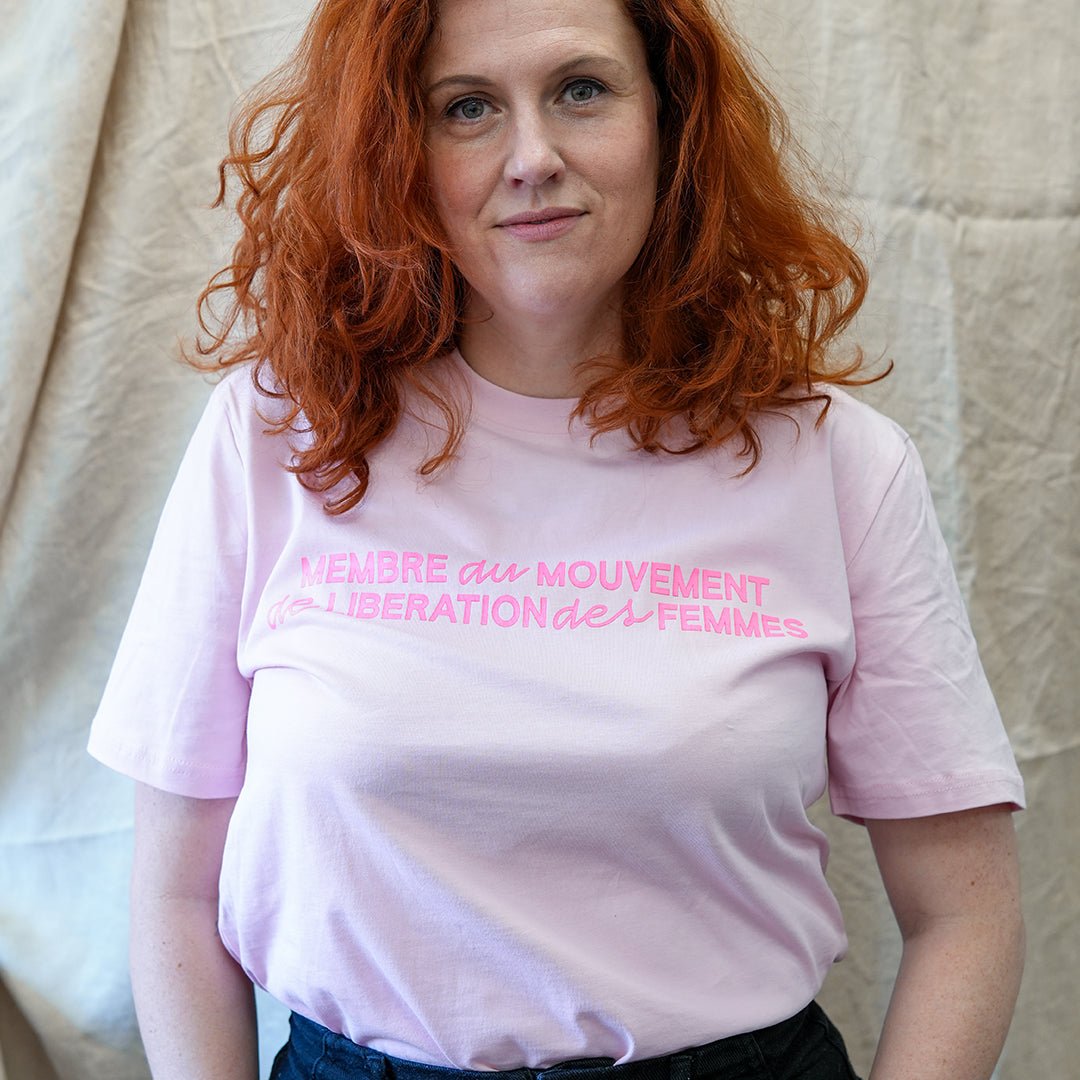 Membre du mouvement de libération des femmes T-Shirt in Cotton Pink - Black & BeechXS