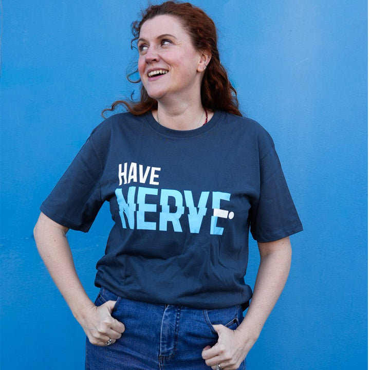 The Nerve T-shirt - Black & BeechS - Black Magenta Print