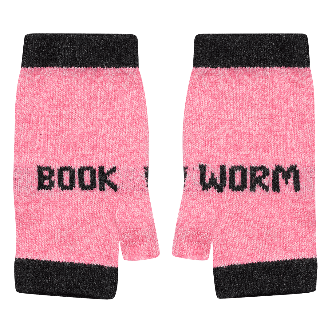 Book Worm Mittens in Róisín & Anthracite - Black & Beech