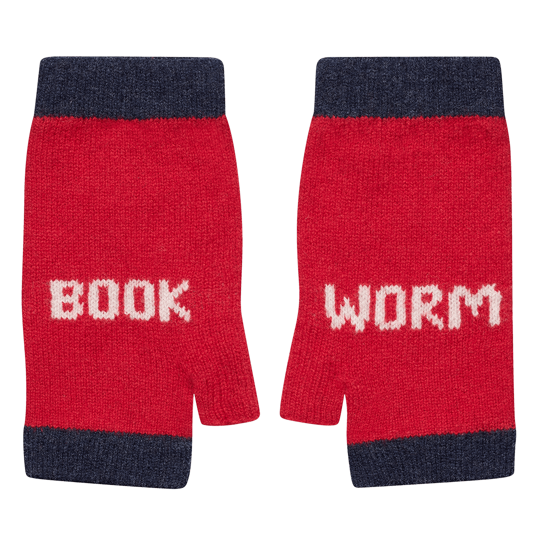 Pre-Order - Book Worm Mittens in Rouge & Clay - Black & Beech