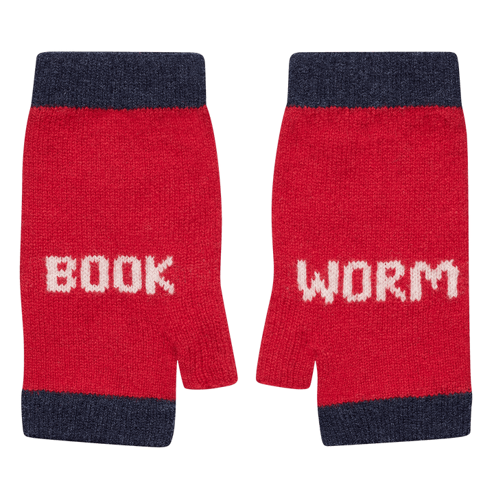 Pre-Order - Book Worm Mittens in Rouge &amp; Clay - Black &amp; Beech