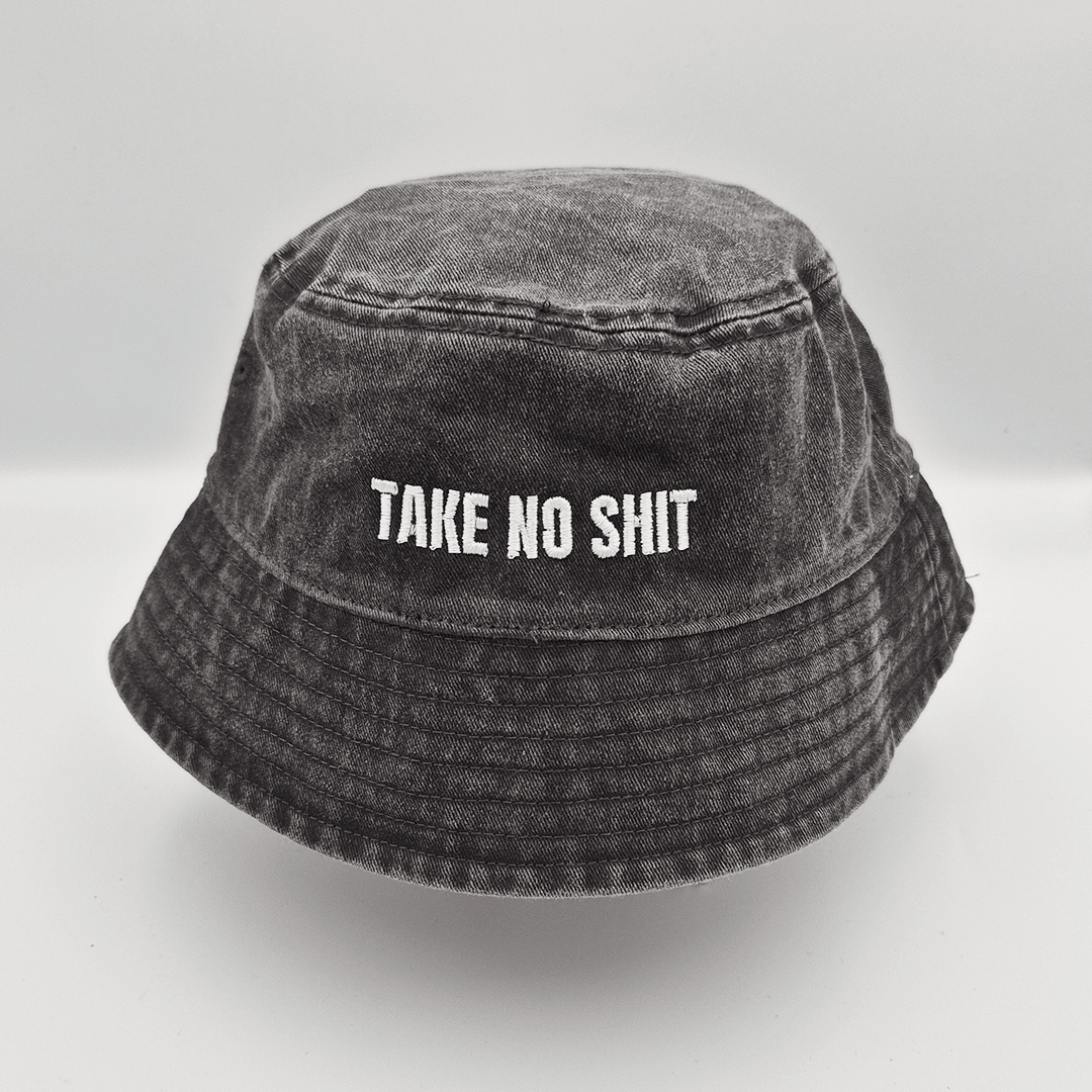 Do No Harm Take No Shit Bucket Hat - Black &amp; BeechStonewash Black