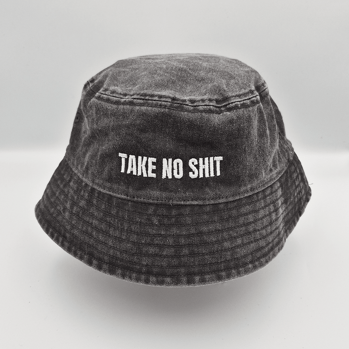 Do No Harm Take No Shit Bucket Hat - Black &amp; BeechStonewash Black