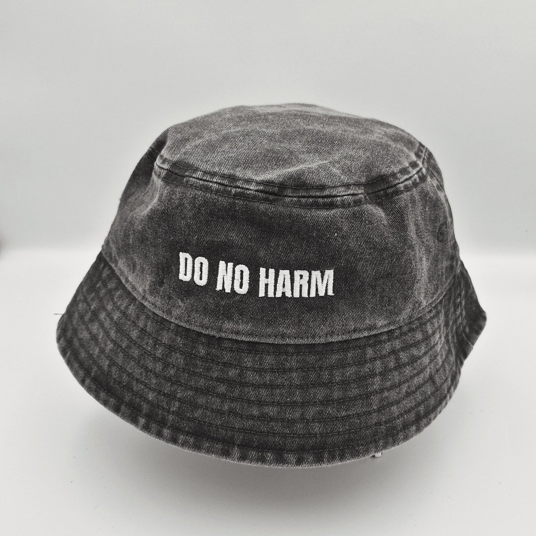 Do No Harm Take No Shit Bucket Hat - Black & BeechStonewash Black