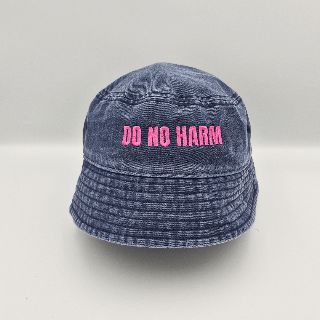 Do No Harm Take No Shit Bucket Hat - Black &amp; BeechStonewash Black