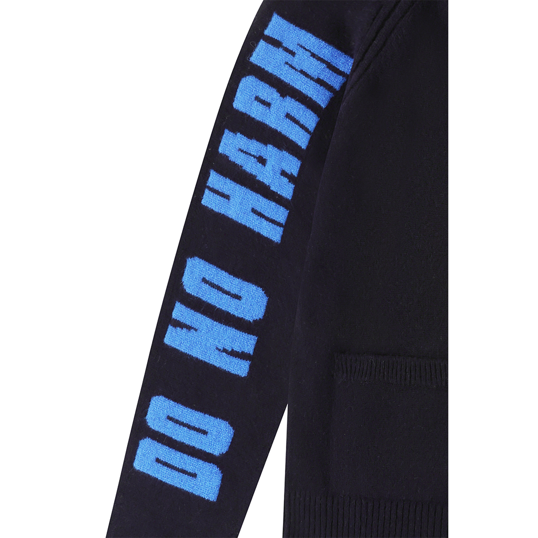 *PRE ORDER* Do No Harm Take No Shit Lambswool Cardigan in Navy & Klein