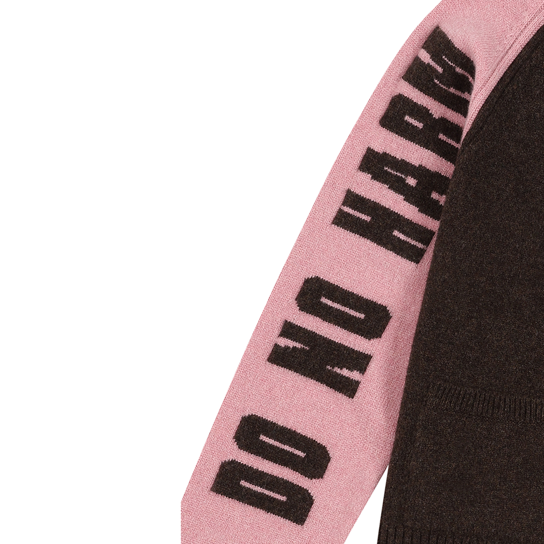 *PRE-ORDER* Do No Harm Take No Shit Lambswool Cardigan in Cocoa & Calamine