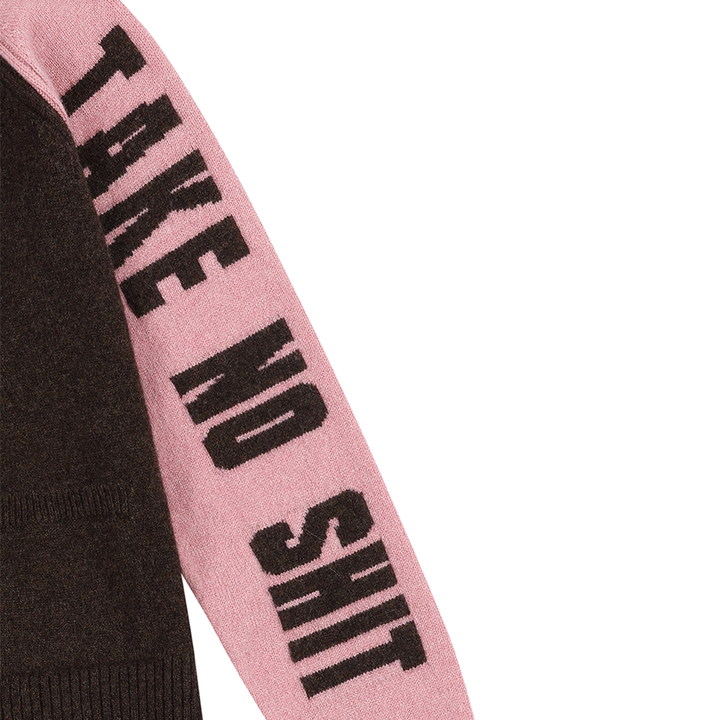 *PRE-ORDER* Do No Harm Take No Shit Lambswool Cardigan in Cocoa & Calamine