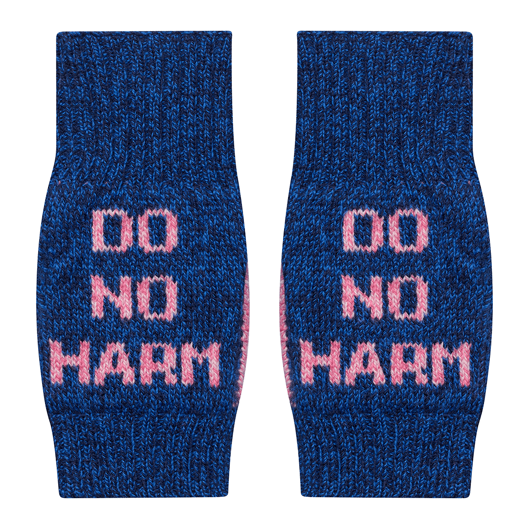 Pre-Order - Do No Harm Take No Shit Wrist Warmers in Clíona - Black & Beech