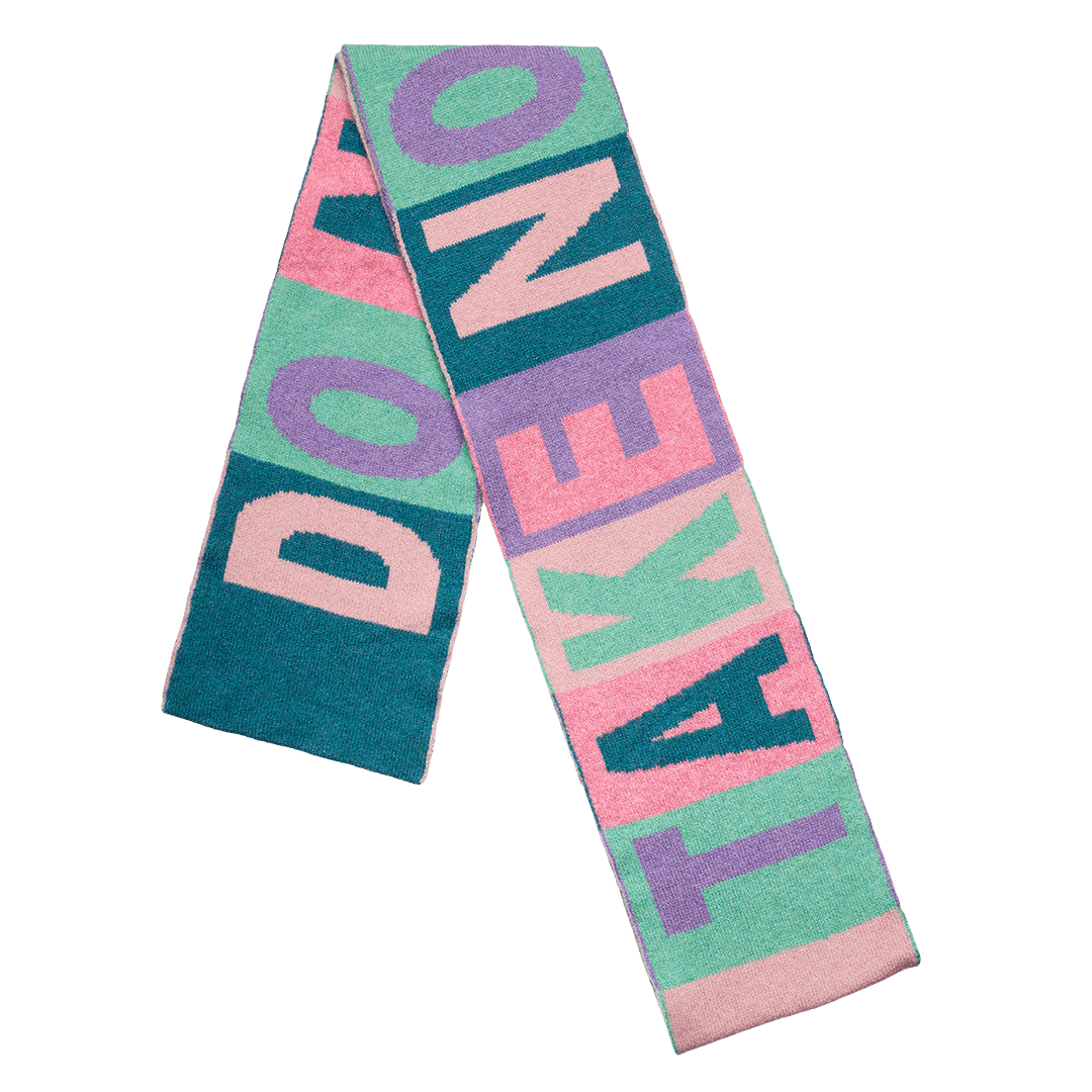 Do No Harm Take No Shit Scarf in Violet & Teal - Black & Beech