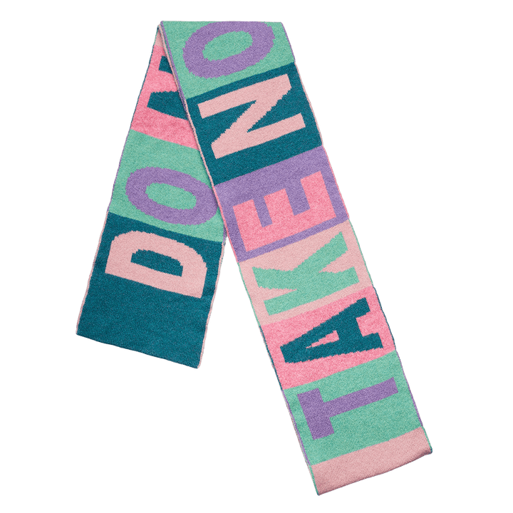 Do No Harm Take No Shit Scarf in Violet &amp; Teal - Black &amp; Beech