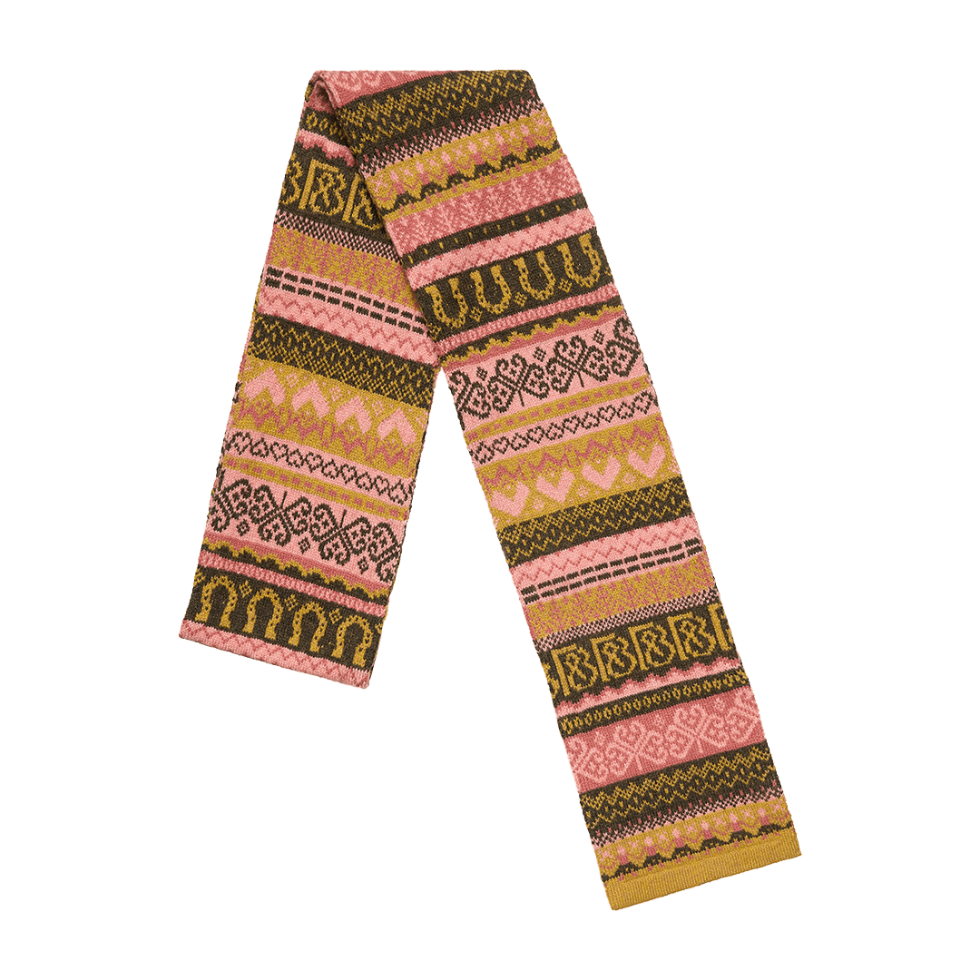 Pre-Order - Fairisle Fiadh Scarf in Kelp - Black & Beech